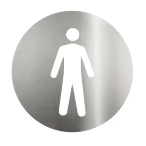 Placa Inox Sinalização Porta Banheiro - Homem
