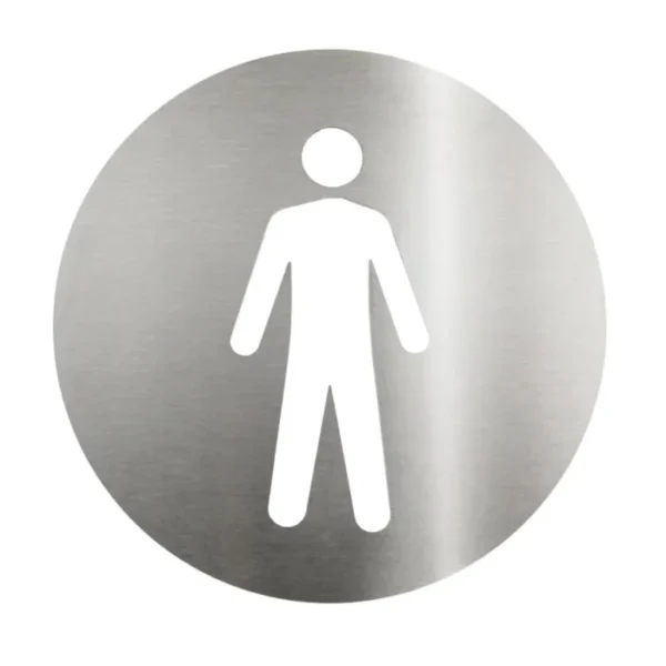 Placa Inox Sinalização Porta Banheiro - Homem