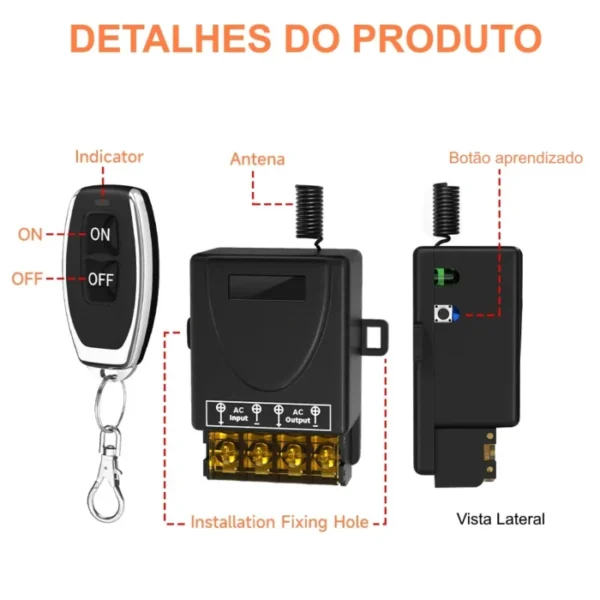 Mini Interruptor Controle Remoto Modulo Liga Desliga 12v/24v