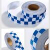 fitas refletivas xadrez prismatica quadriculada faixa rolo azul branco alerta moto