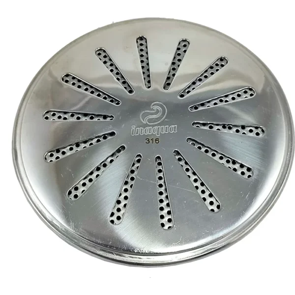 Ralo Dreno Fundo Inox 316 Anti hair Piscinas Alvenaria 50mm
