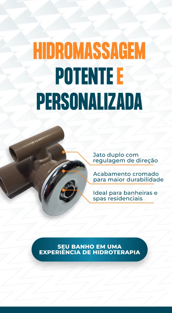BANNER A BANHEIRA E SPA Jato T Duplo Direcional Cromado mobile