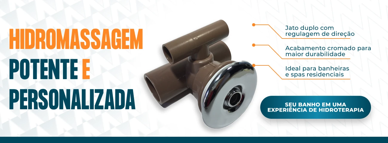 BANNER A BANHEIRA E SPA Jato T Duplo Direcional Cromado