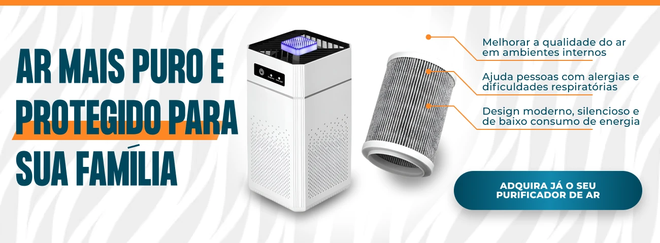 Purificador de ar moderno e eficiente.