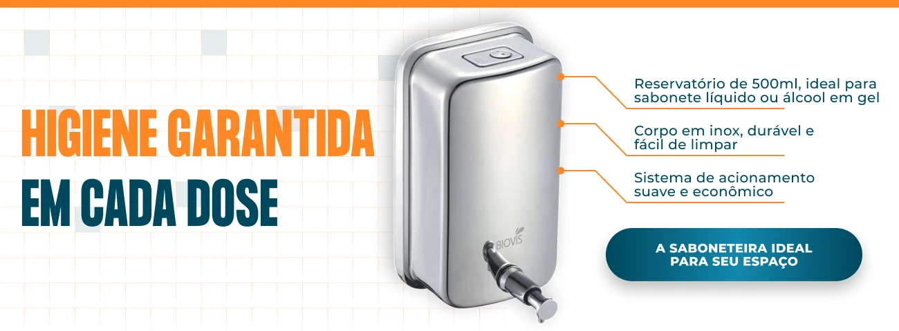BANNER A EQUIPAMENTOS DE HIGIENE Saboneteira de parede em inox visium 500ml
