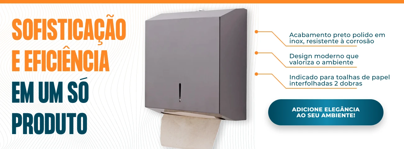 BANNER A EQUIPAMENTOS DE HIGIENE Toalheiro Inox Preto