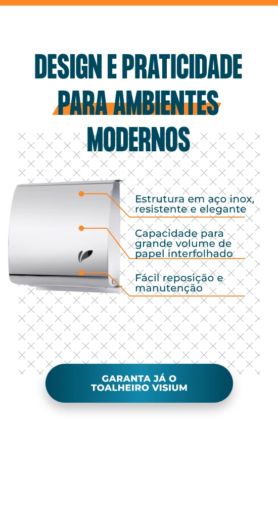 BANNER A EQUIPAMENTOS DE HIGIENE Toalheiro inox polido Visium mobile