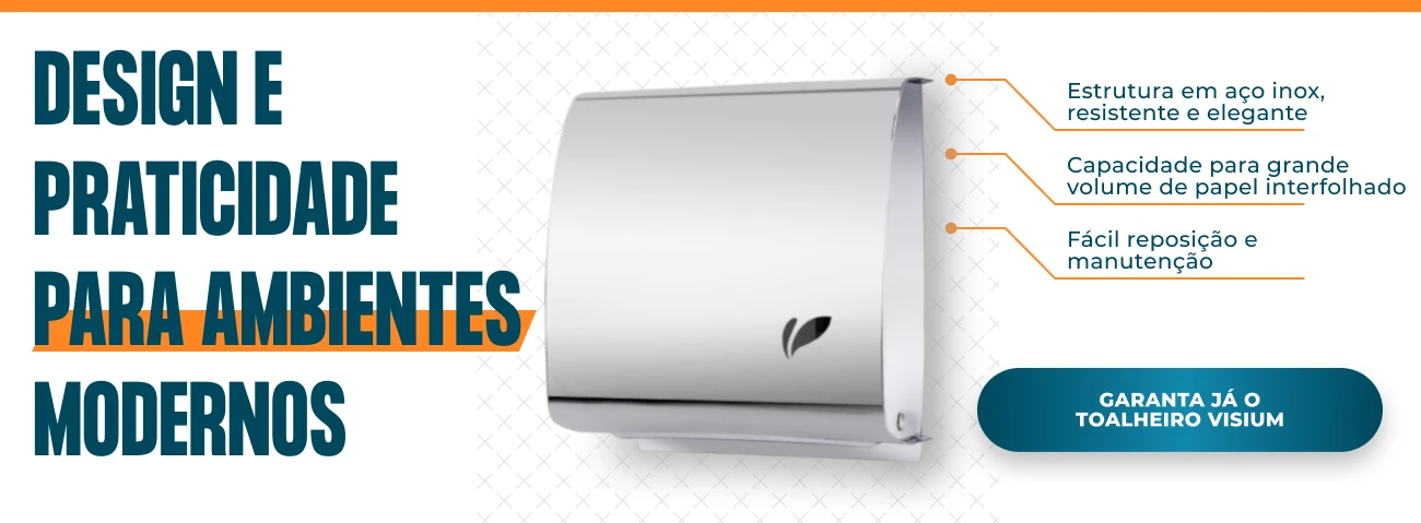 BANNER A EQUIPAMENTOS DE HIGIENE Toalheiro inox polido Visium