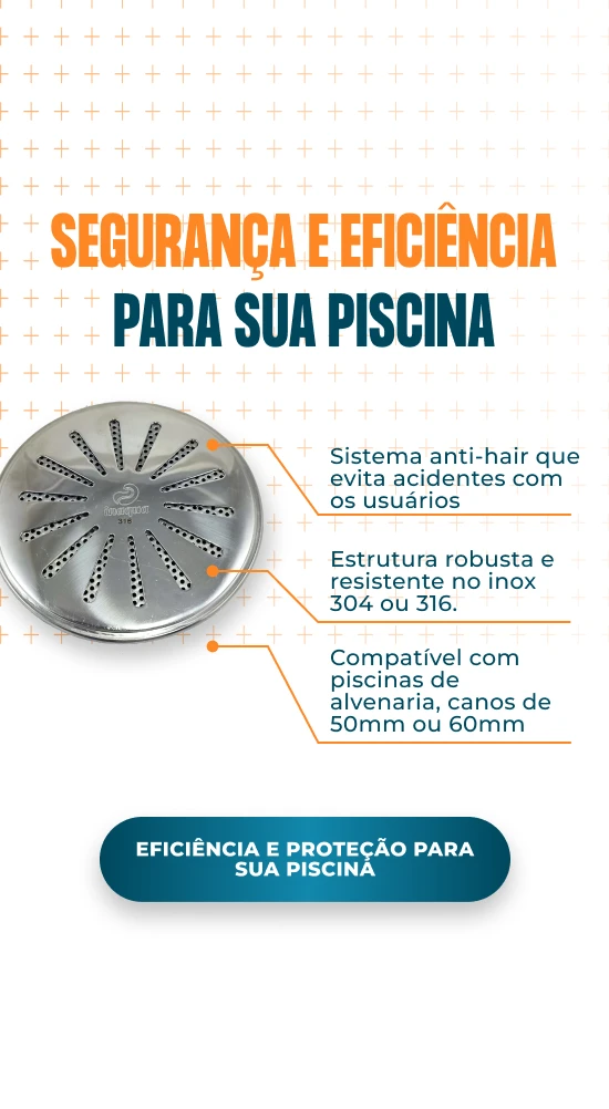 BANNER A PISCINA LAGO Ralo Fundo Inox Anti Cabelo Piscina Alvenaria mobile