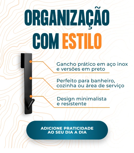 BANNER B CASA E DECORACAO Gancho Cabideiro Toalha Inox Preto mobile