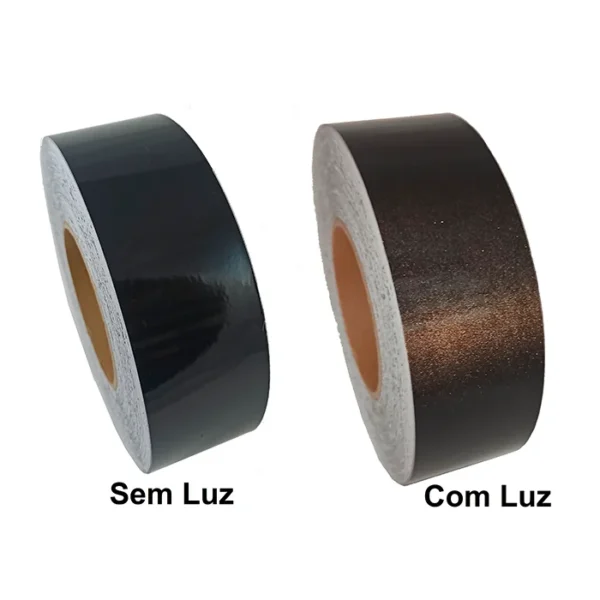 Fita Adesiva Refletiva Decorativa Reflete Luz 1mx5cm Preto - Imagem 4