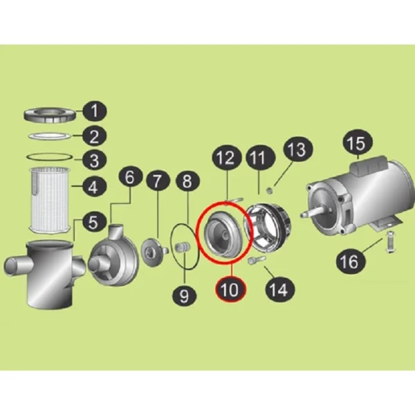 Intermediaria Bracket + Borracha  Motobomba Piscina Hidrasul - Imagem 6