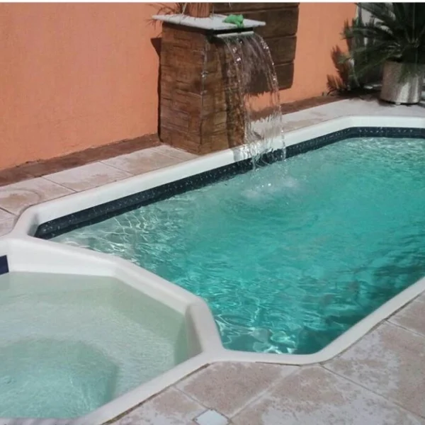 Cascata Piscina Embutir Parede Lamina 40cm Em Abs Branco - Imagem 7