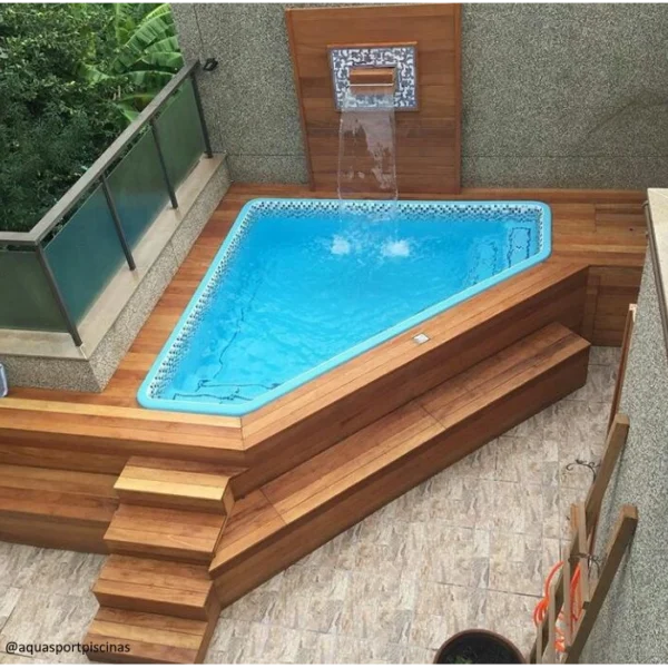Cascata Piscina Embutir Parede Lamina 40cm Em Abs Branco - Imagem 6