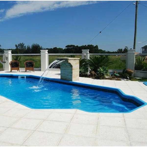 Cascata Piscina Embutir Parede Lamina 40cm Em Abs Branco - Imagem 5