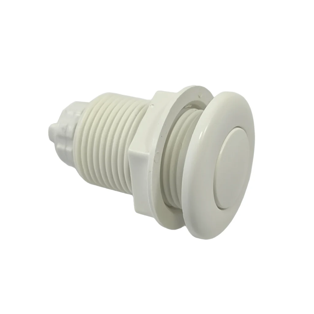 Botao acionamento pneumatico acionador ar pressao motor spa hidro triturador branco