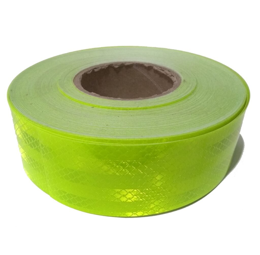 Adesivo refletivo prismatico decorativo faixa verde fluorescente 4