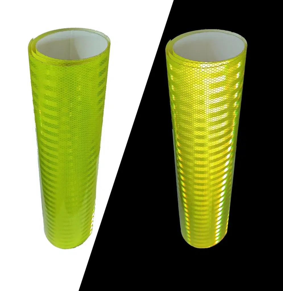 adesivo rolo Refletivo prismativo alta intensidade lima limao tipo 3 dm 5