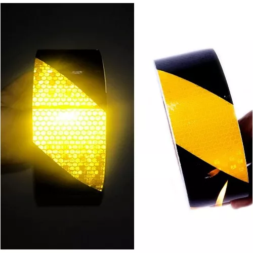 fita faixa adesiva zebrada refletiva prismatica amarelo preto 2
