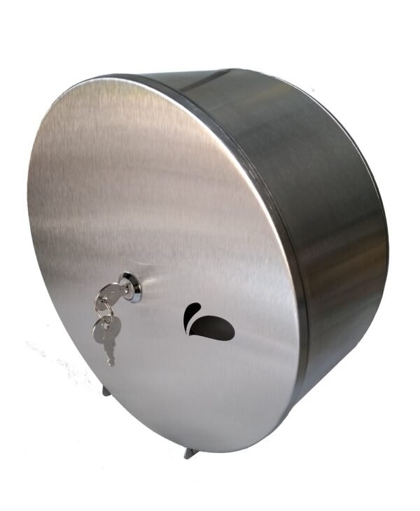 Dispenser inox papel rolo banheiro rolao higienico parede escovado noble biovis 1