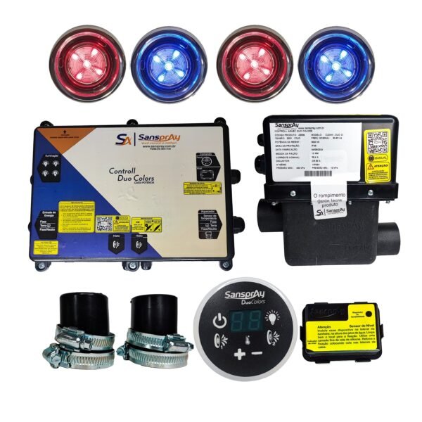 Aquecedor acionador 2 bombas on off sanspray colors duplo cromo