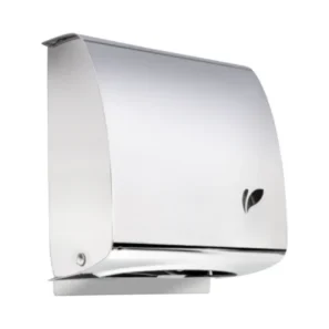 Toalheiro Inox Polido Papel Interfolhado Chave Visium 600 Folhas